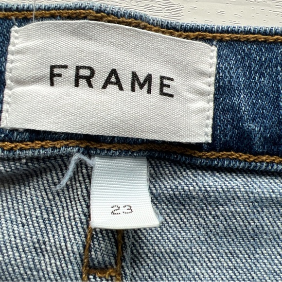 Frame Le Beau Ankle Straight Leg Boyfriend Jeans Womens 23 Cleo Rips Wash - Picture 3 of 16
